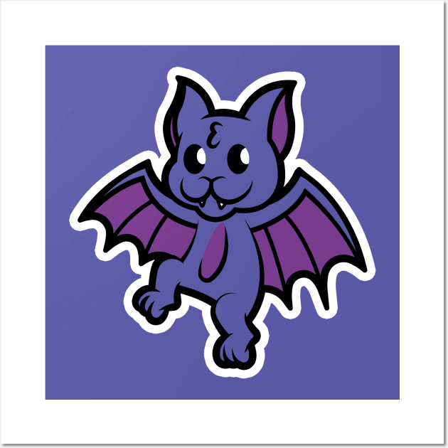 Bat Cartoon Island for Animal Lover! Wall Art by Cartoon Island